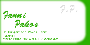 fanni pakos business card